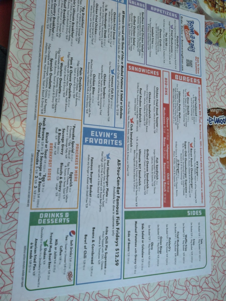 Boomarang Diner Photo Menu 10