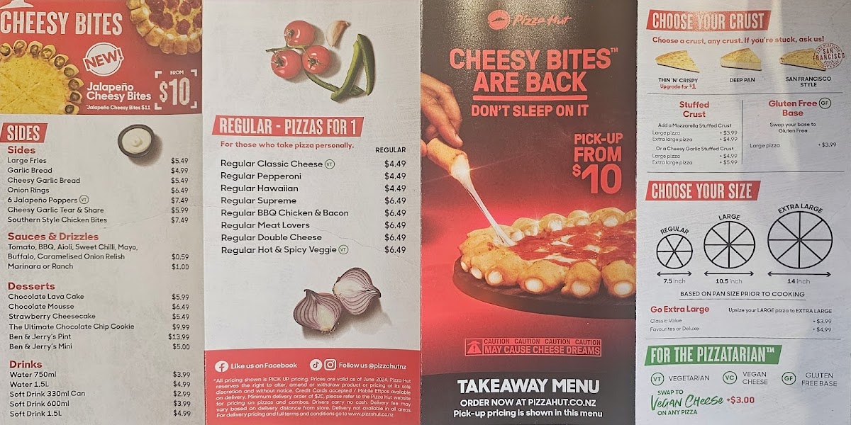 Pizza Hut Oamaru Photo Menu 2