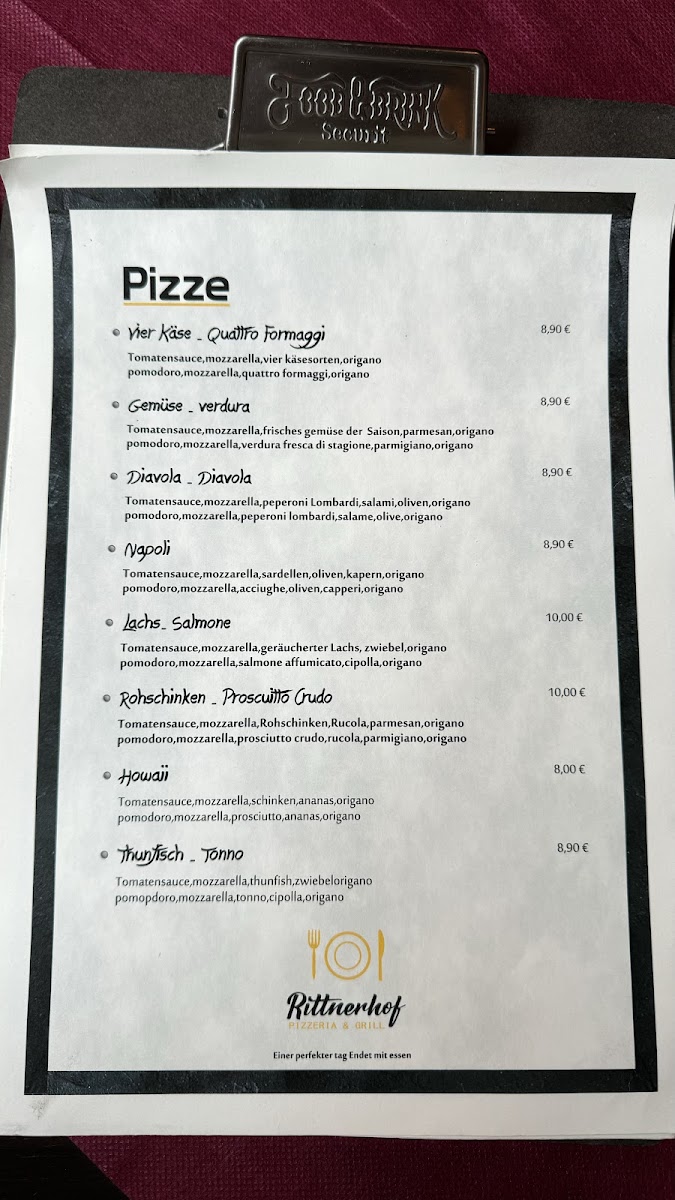 Rittnerhof pizzeria& grill Photo Menu 3