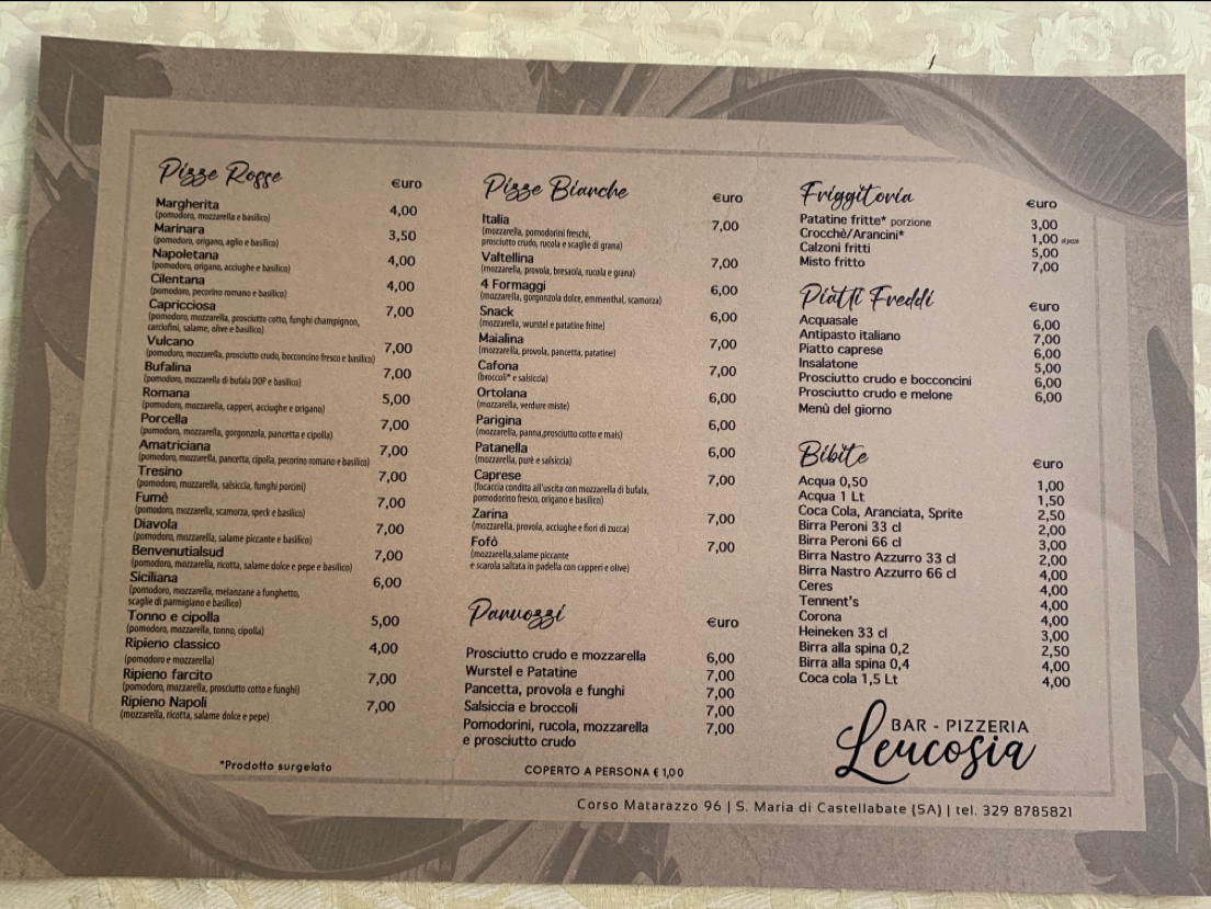 Leucosia Bar Pizzeria Photo Menu 5