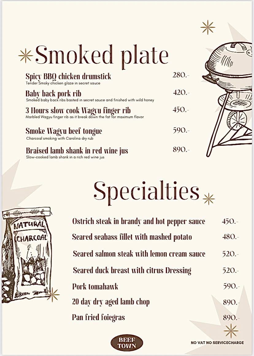Beef Town Eatery & Grill Hua-Hin Photo Menu 2