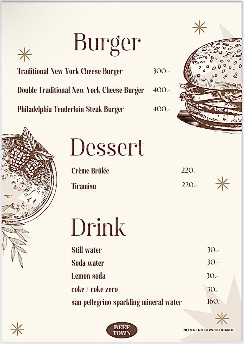 Beef Town Eatery & Grill Hua-Hin Photo Menu 4