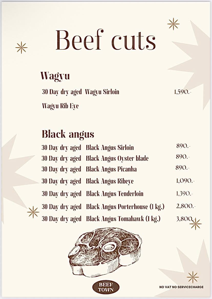 Beef Town Eatery & Grill Hua-Hin Photo Menu 5