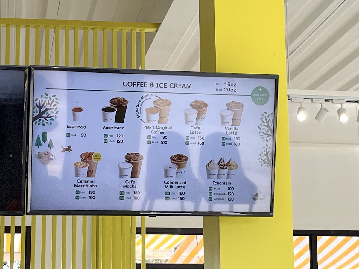 Paik's Coffee - Uptown CDO Photo Menu 1