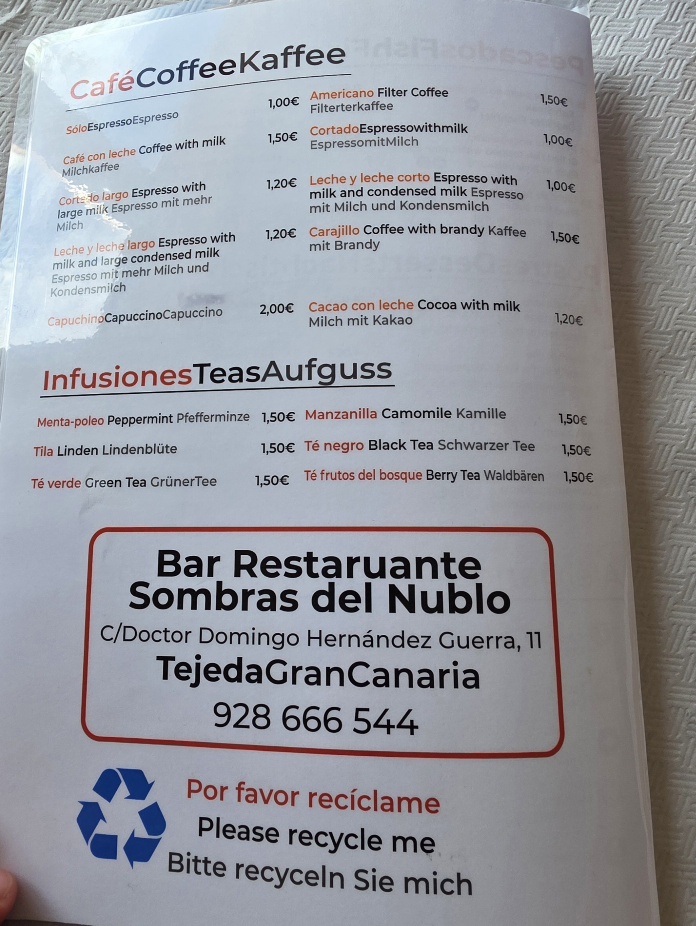 Bar Restaurante Sombras del Nublo Photo Menu 1