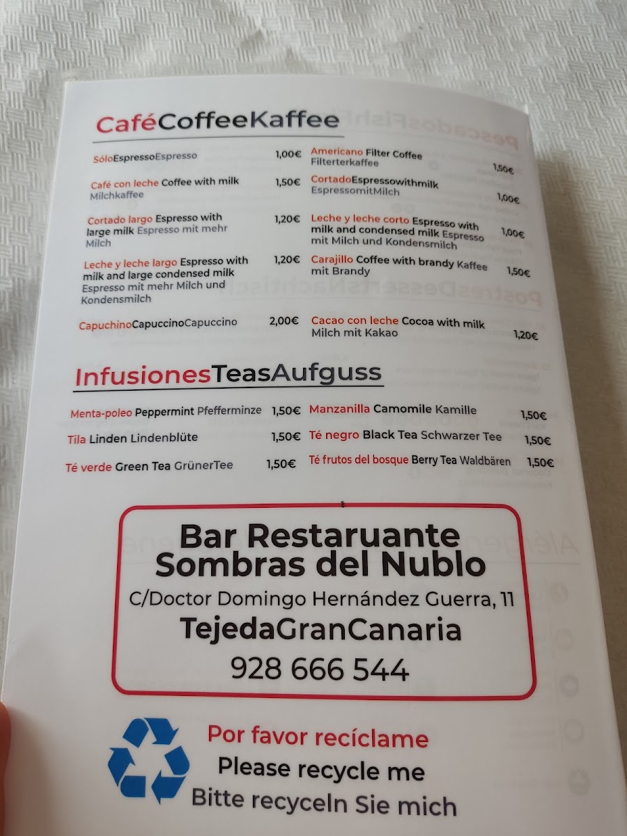 Bar Restaurante Sombras del Nublo Photo Menu 6