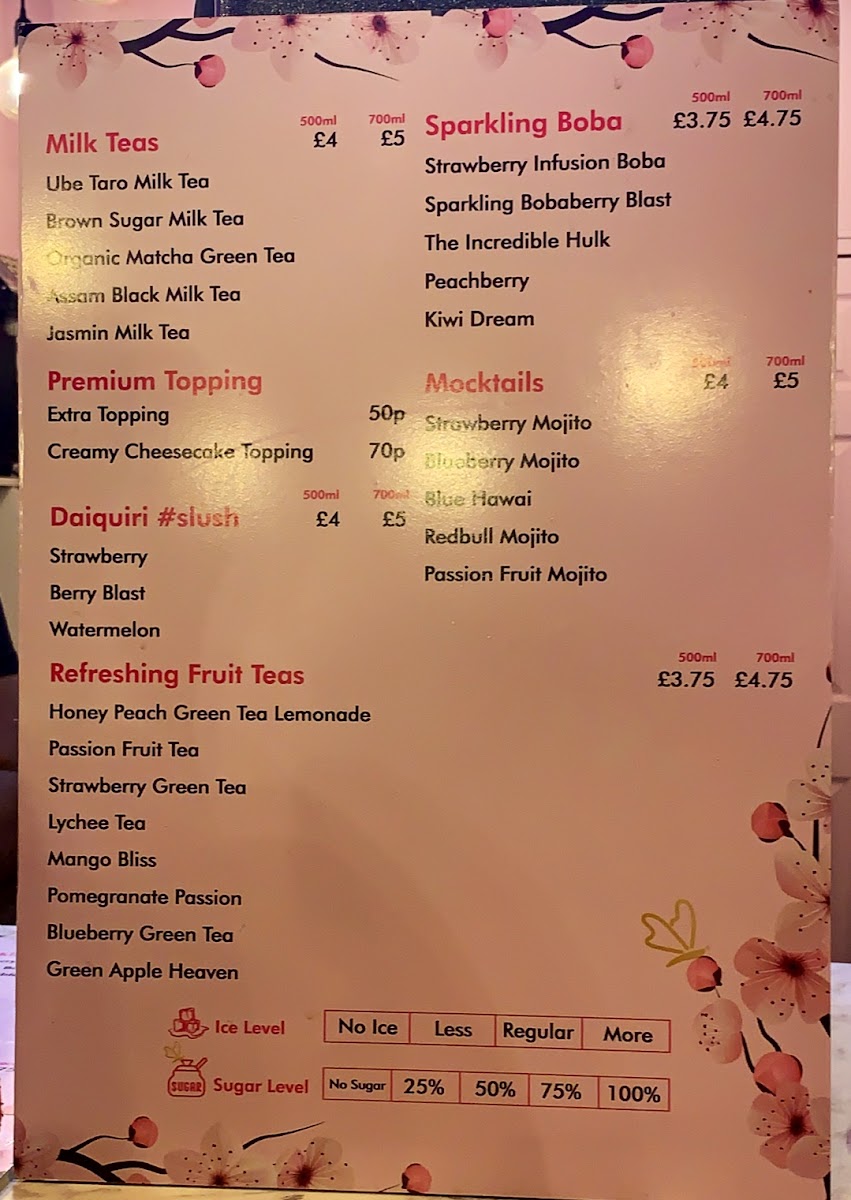 Boba Blast Bubble Tea Photo Menu 1