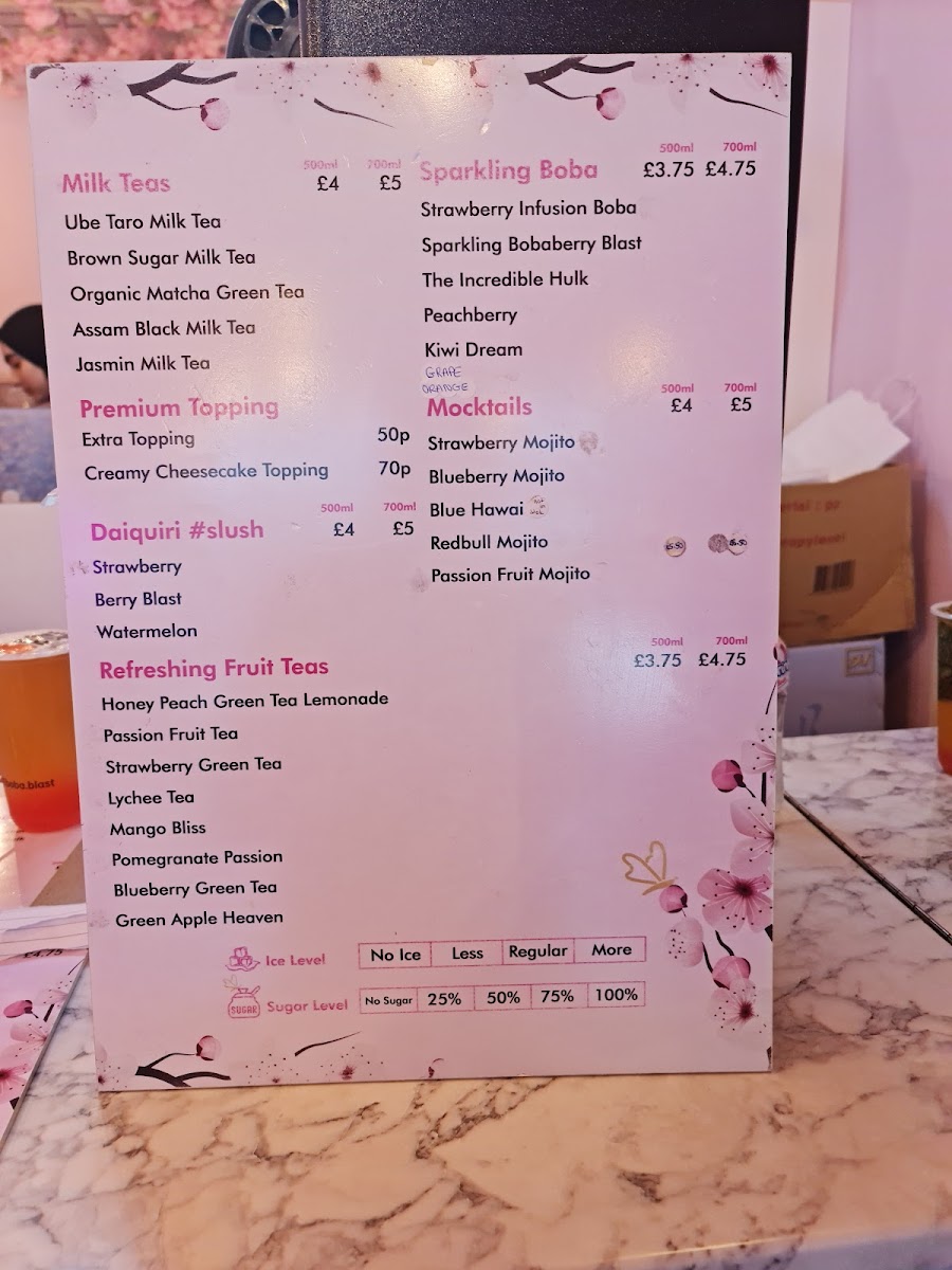 Boba Blast Bubble Tea Photo Menu 2