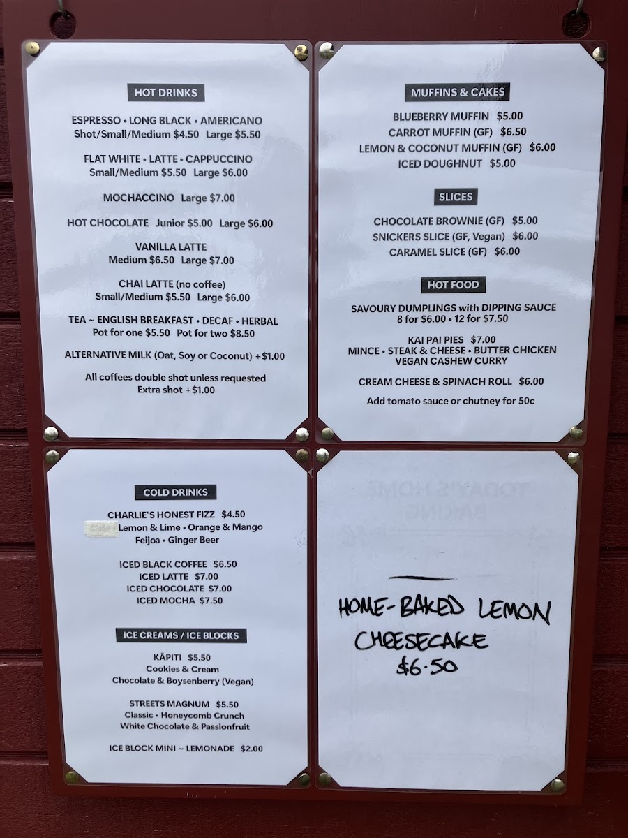 Waitahuna Station Goods Shed Cafe Photo Menu 2