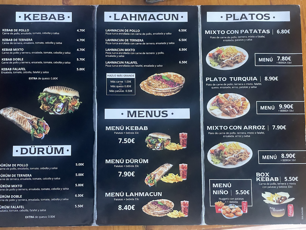 Turkish kebab pizza & curry Photo Menu 1