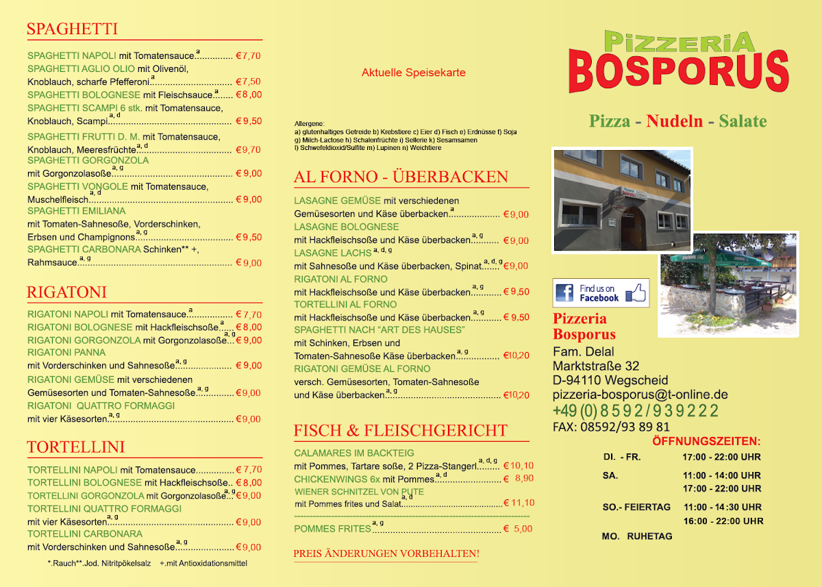 Pizzeria Bosporus Photo Menu 2