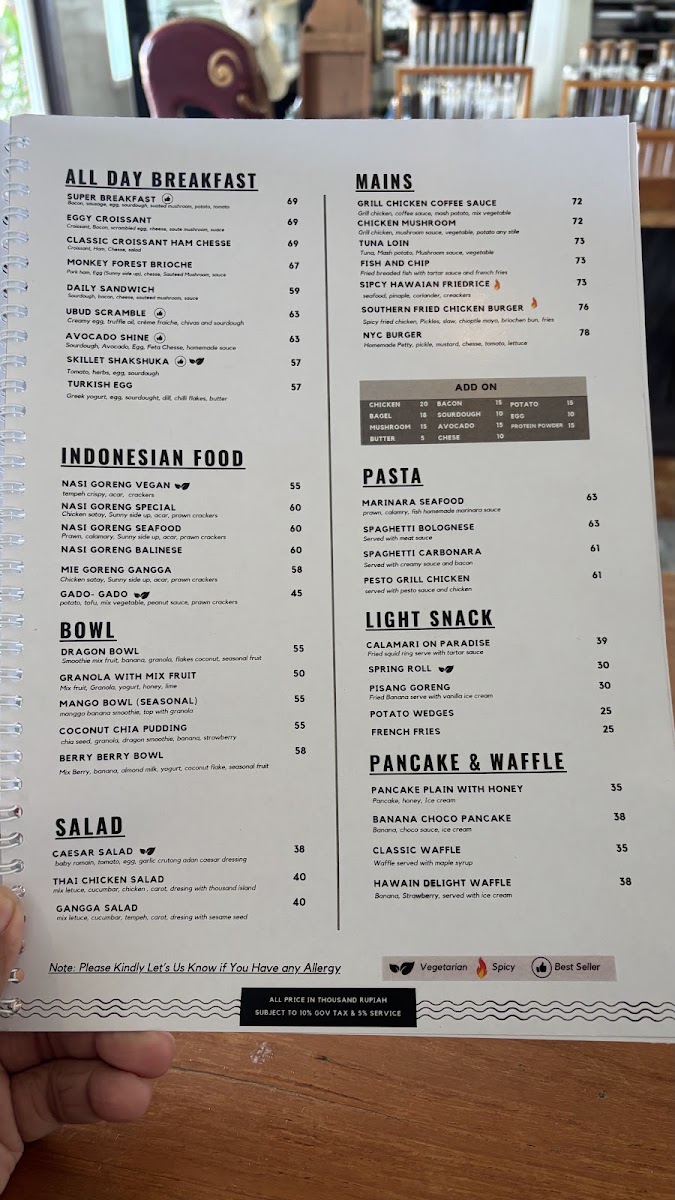Gangga Coffee Ubud Photo Menu 1