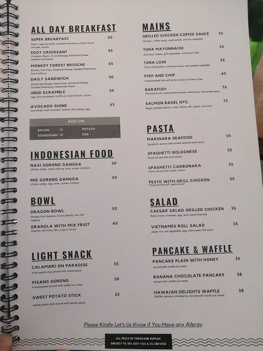 Gangga Coffee Ubud Photo Menu 10