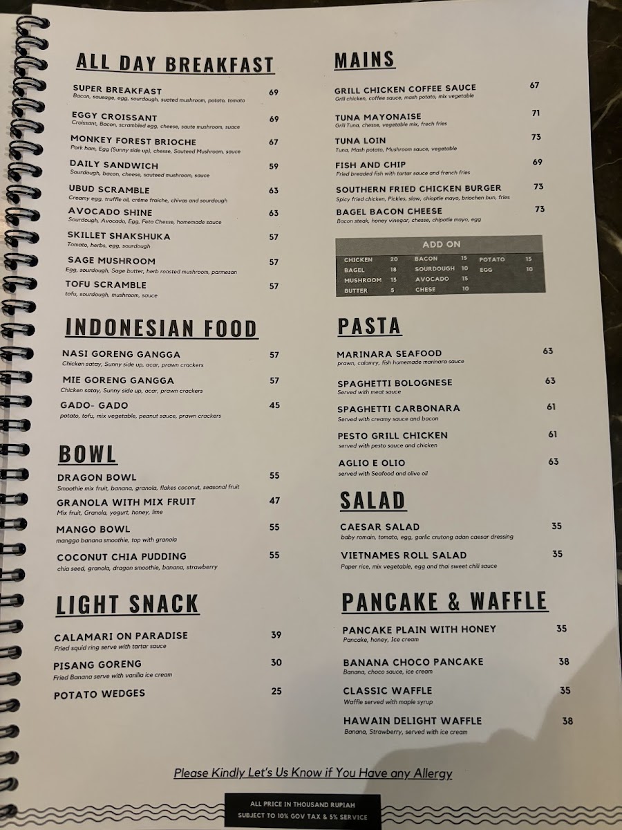 Gangga Coffee Ubud Photo Menu 6