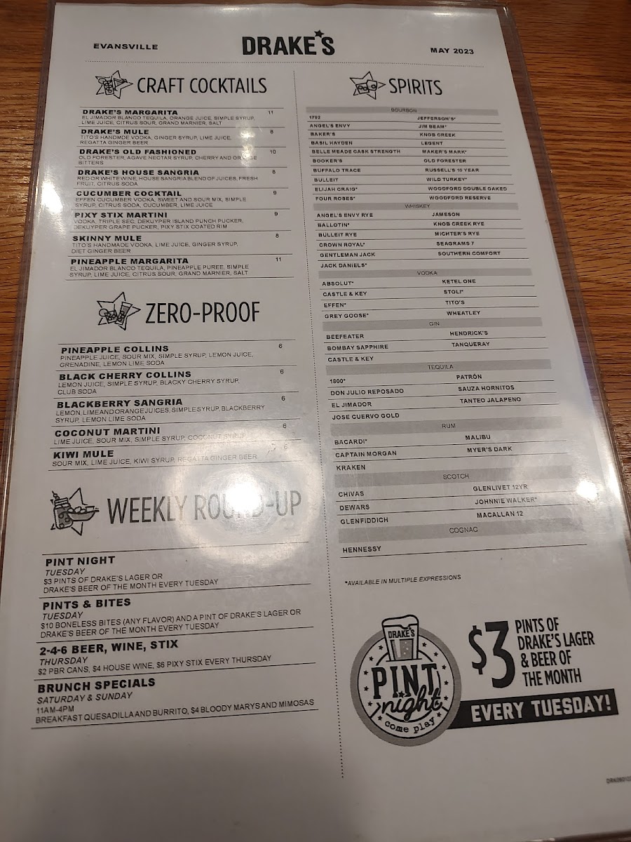 Drake's Evansville Photo Menu 8