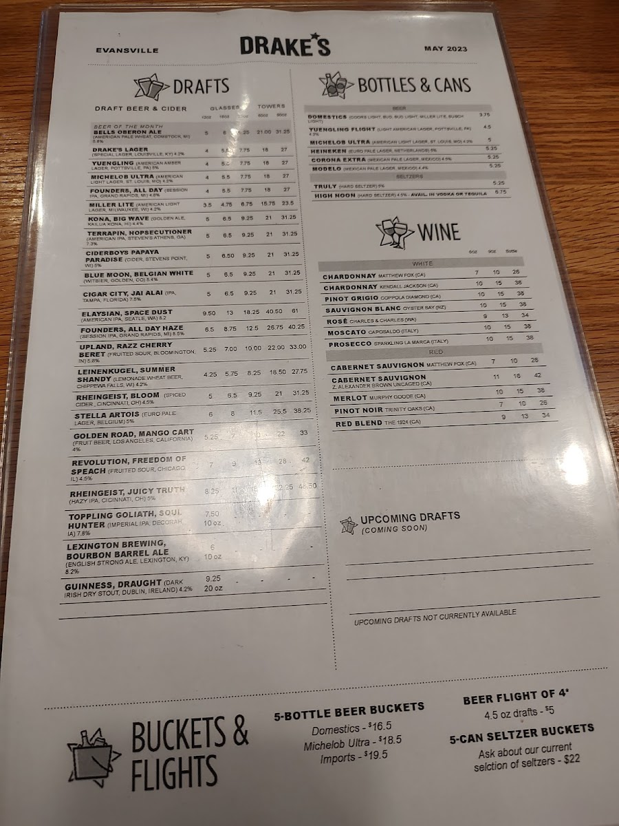 Drake's Evansville Photo Menu 9