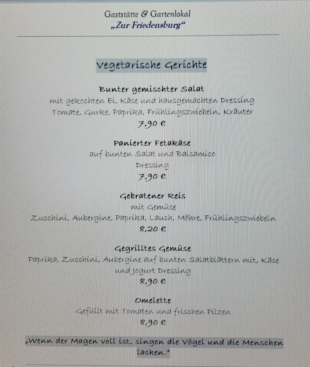 Gaststätte ,,Zur Friedensburg' Photo Menu 10