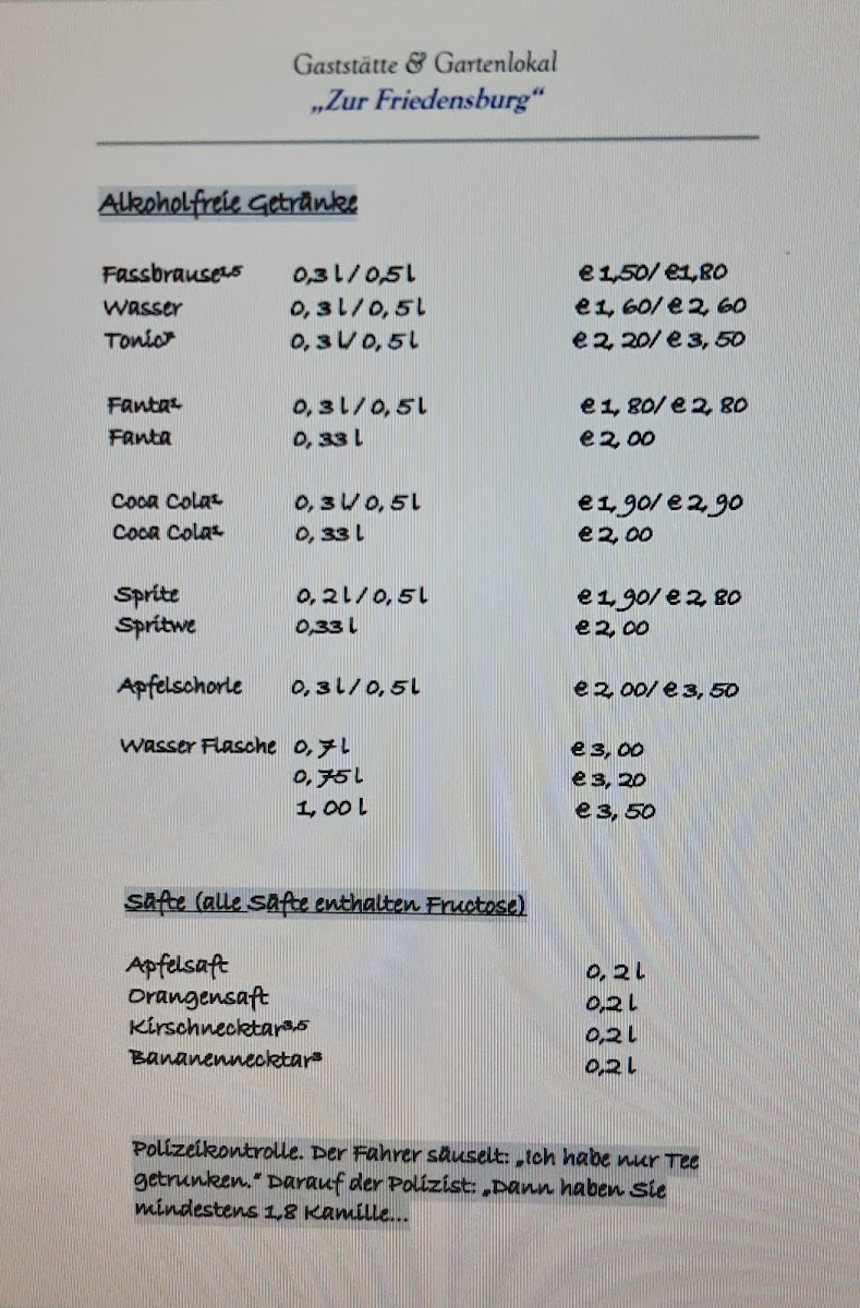 Gaststätte ,,Zur Friedensburg' Photo Menu 8