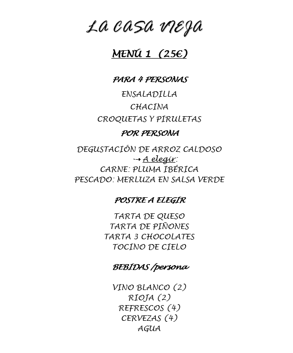 Restaurante la Casa Vieja Photo Menu 2