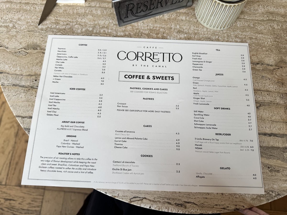 Corretto by the Canal Photo Menu 10