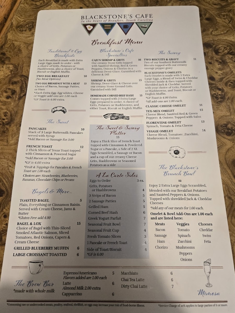 Blackstone's Café Photo Menu 4