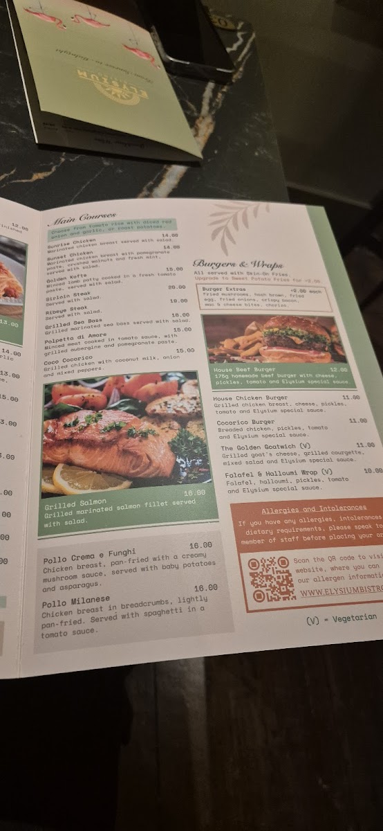 Elysium Bistro (St Albans) Photo Menu 3