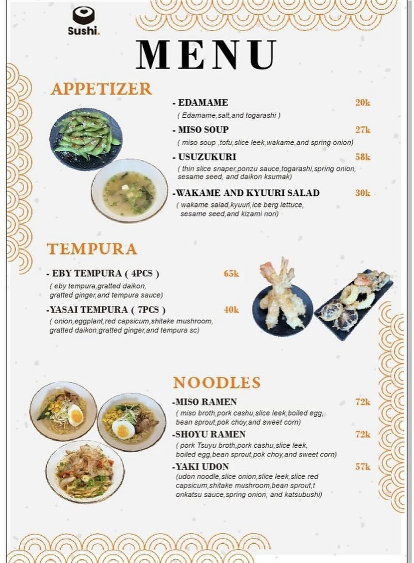 KAWASE SUSHI Photo Menu 1