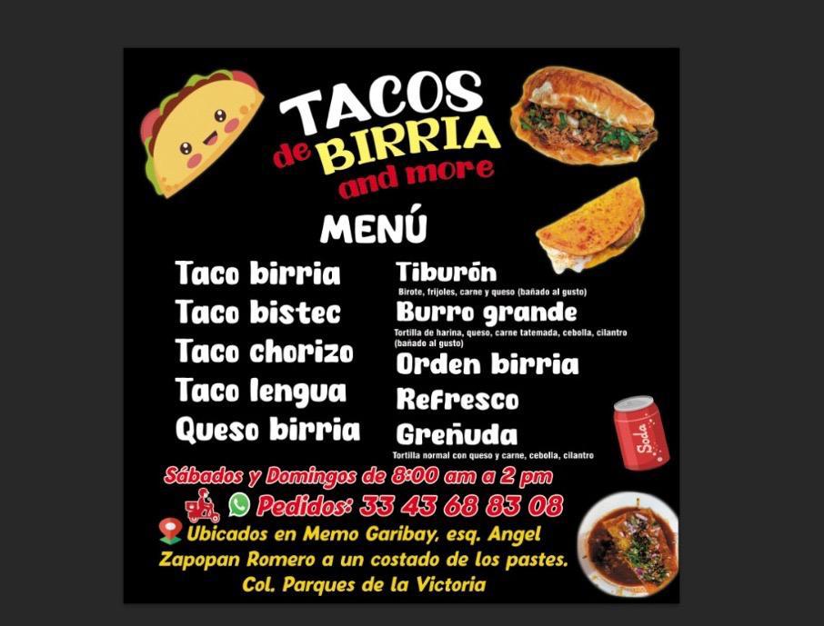 Tacos de birria AND MORE Photo Menu 1