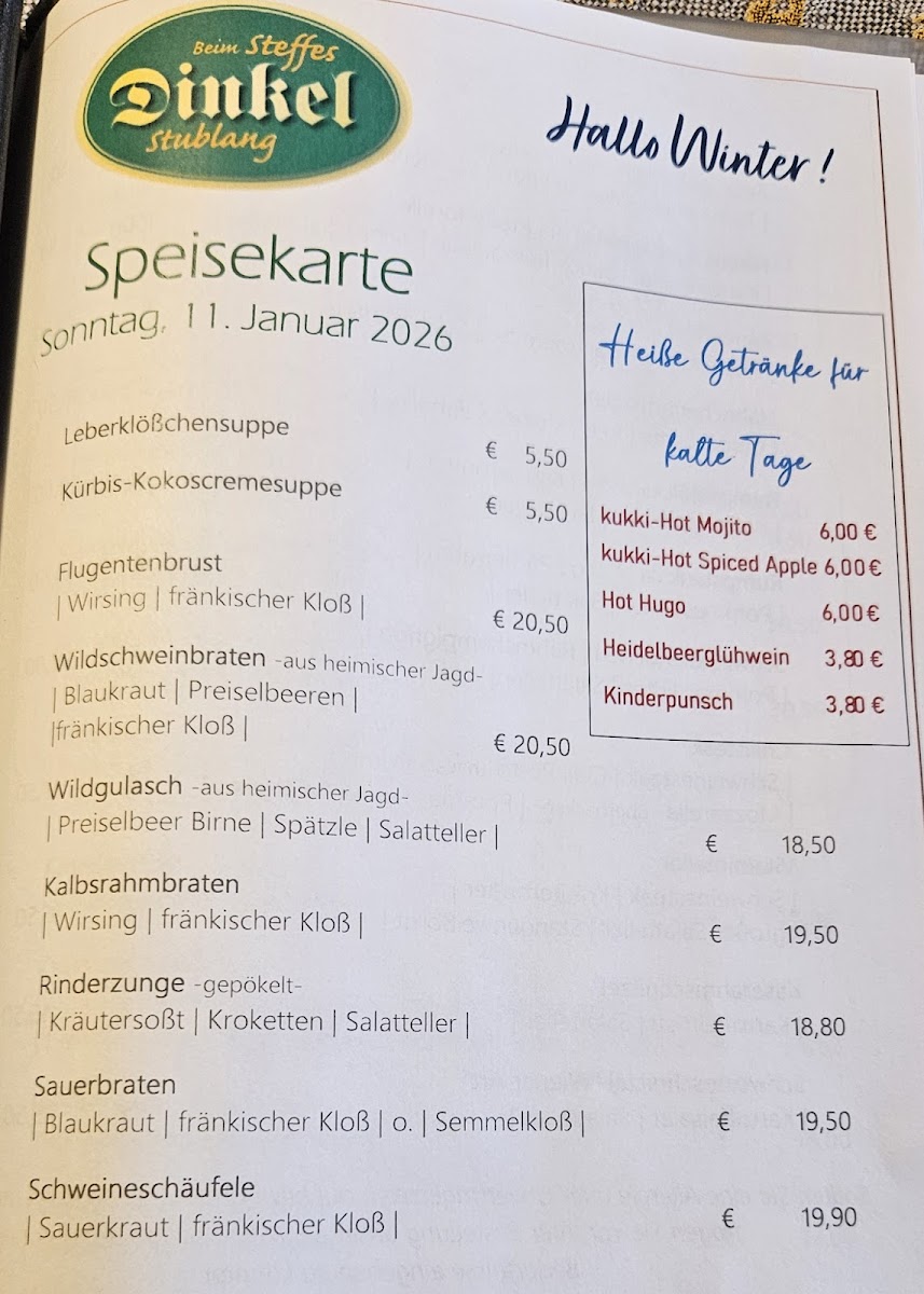 Gasthof Dinkel Photo Menu 1