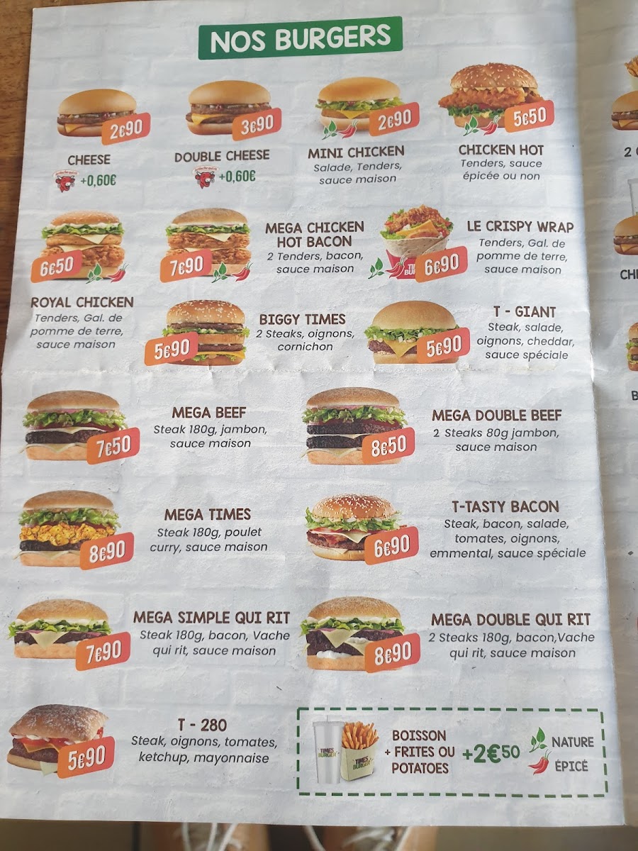 Times Burger Toulon Est (ST JEAN ) Photo Menu 6