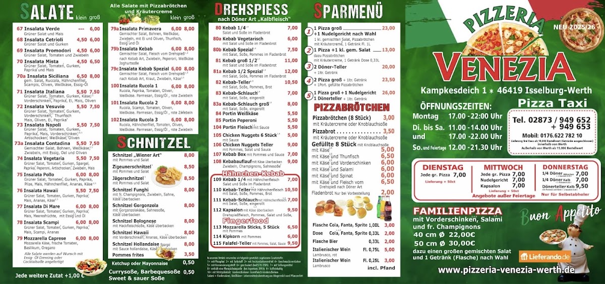 Pizzaria Venezia Werth Photo Menu 2