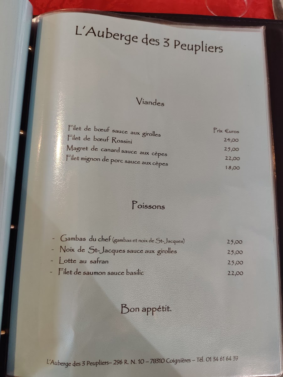L'auberge Des 3 Peupliers Photo Menu 1