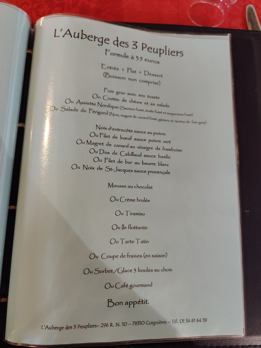 L'auberge Des 3 Peupliers Photo Menu 2