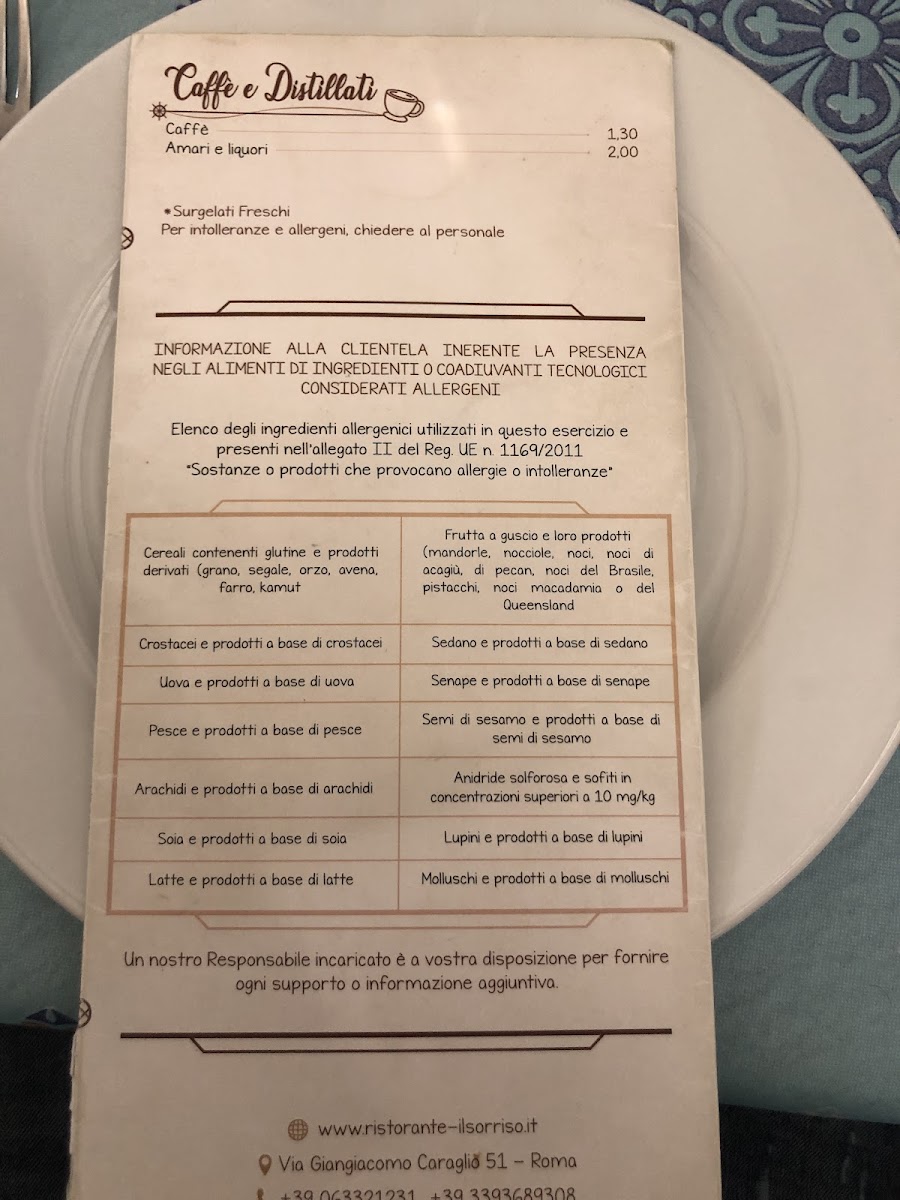Ristorante Il Sorriso Photo Menu 8