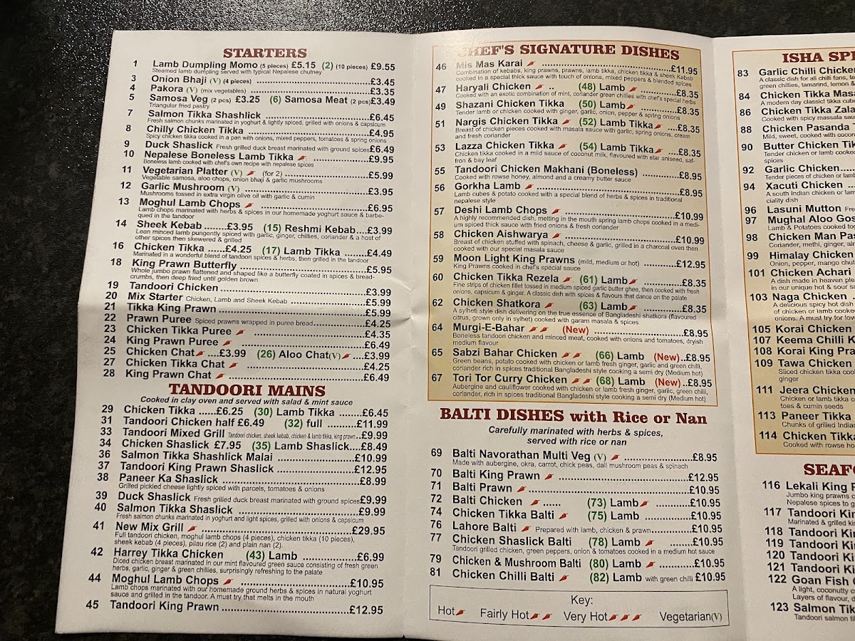 Isha Spice Nepali And Indian Takeaway Photo Menu 1