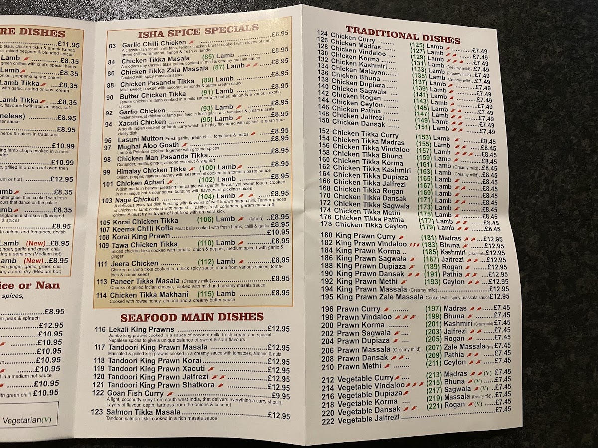 Isha Spice Nepali And Indian Takeaway Photo Menu 3