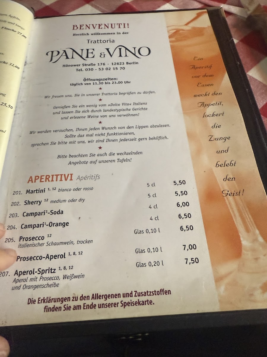 Trattoria Pane & Vino Photo Menu 2