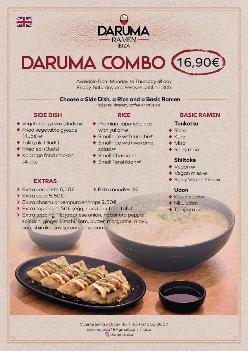 DARUMA Ramen Photo Menu 1