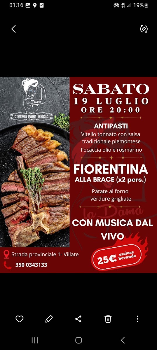 Trattoria Pizzeria Braceria La Dama Photo Menu 10