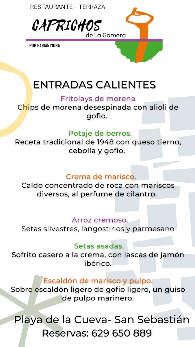 Caprichos De La Gomera Photo Menu 2