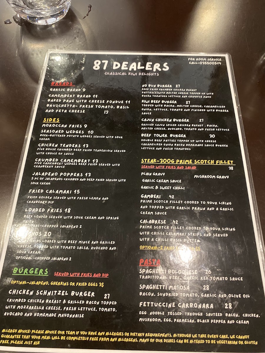 87 Dealers Cafe, Bar & Eatery Photo Menu 4
