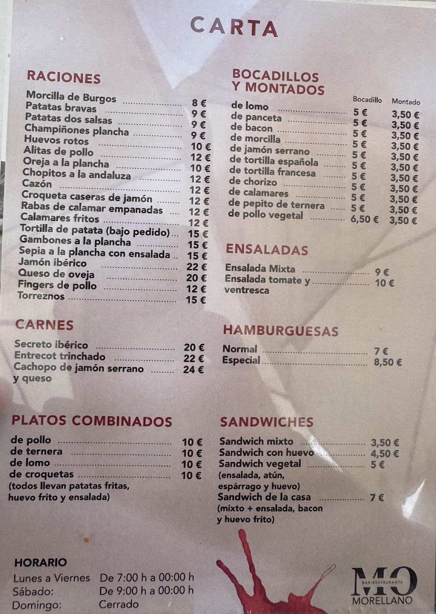Restaurante Morellano Bar Photo Menu 1