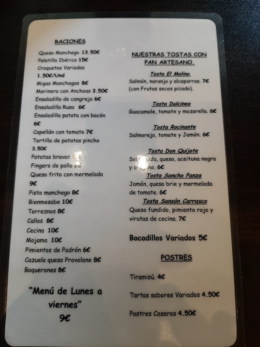 Bar La Mancheguica Photo Menu 1