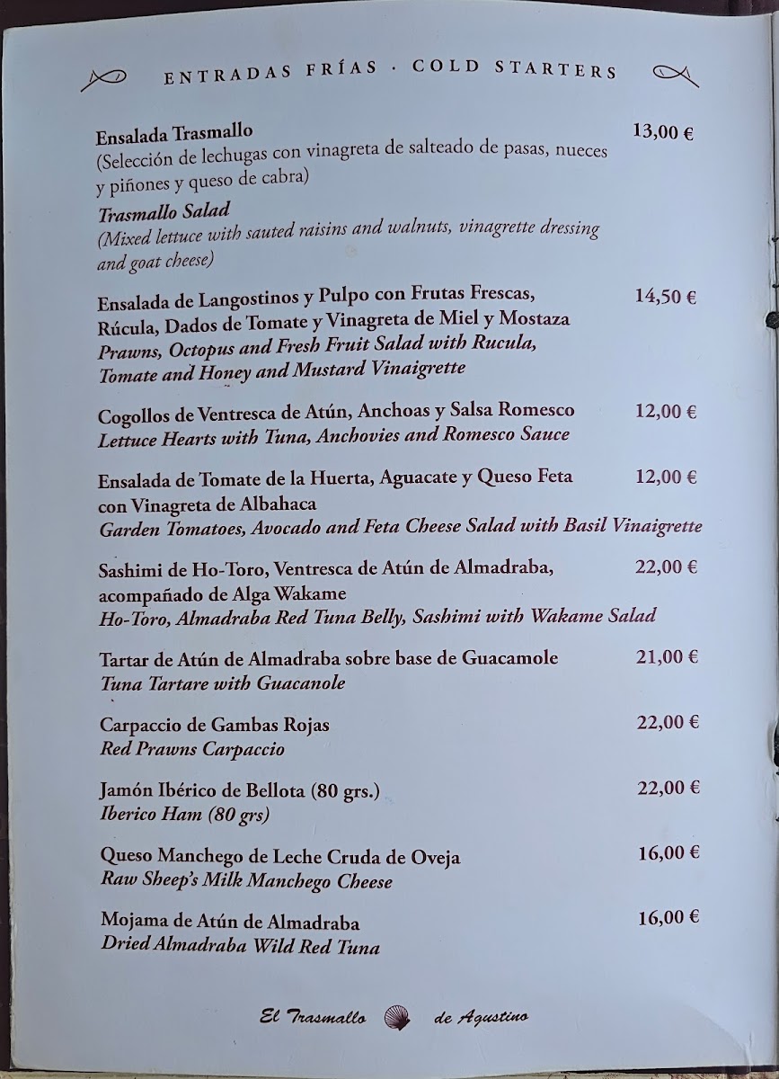 Restaurante El Trasmallo de Agustino Photo Menu 5