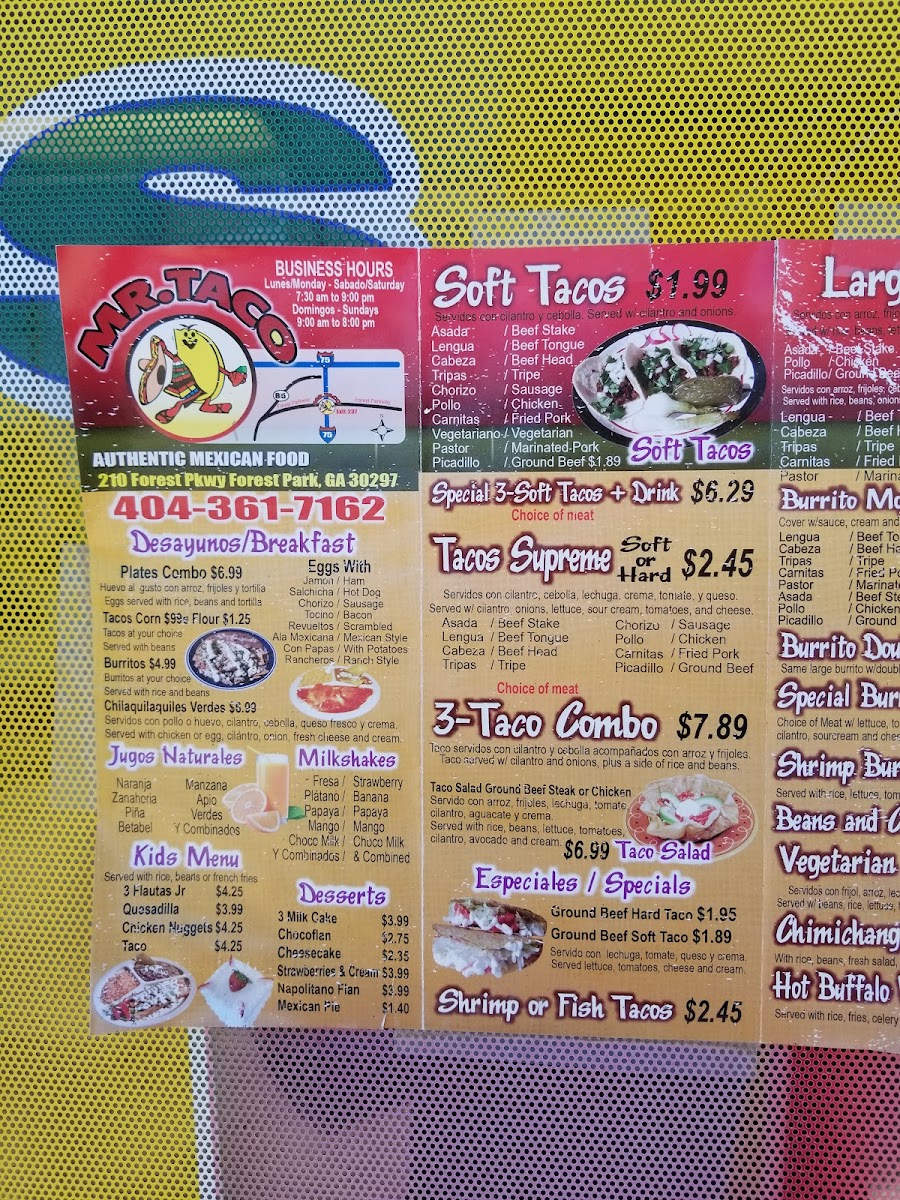Mr. Taco Photo Menu 2