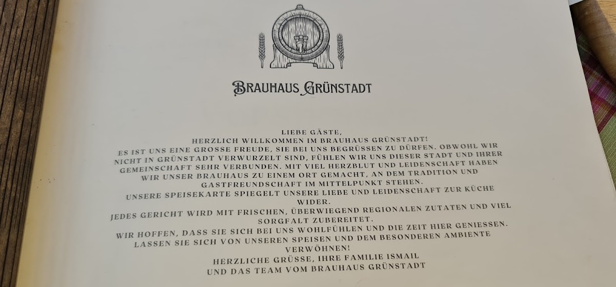 Brauhaus Grünstadt GmbH Photo Menu 2