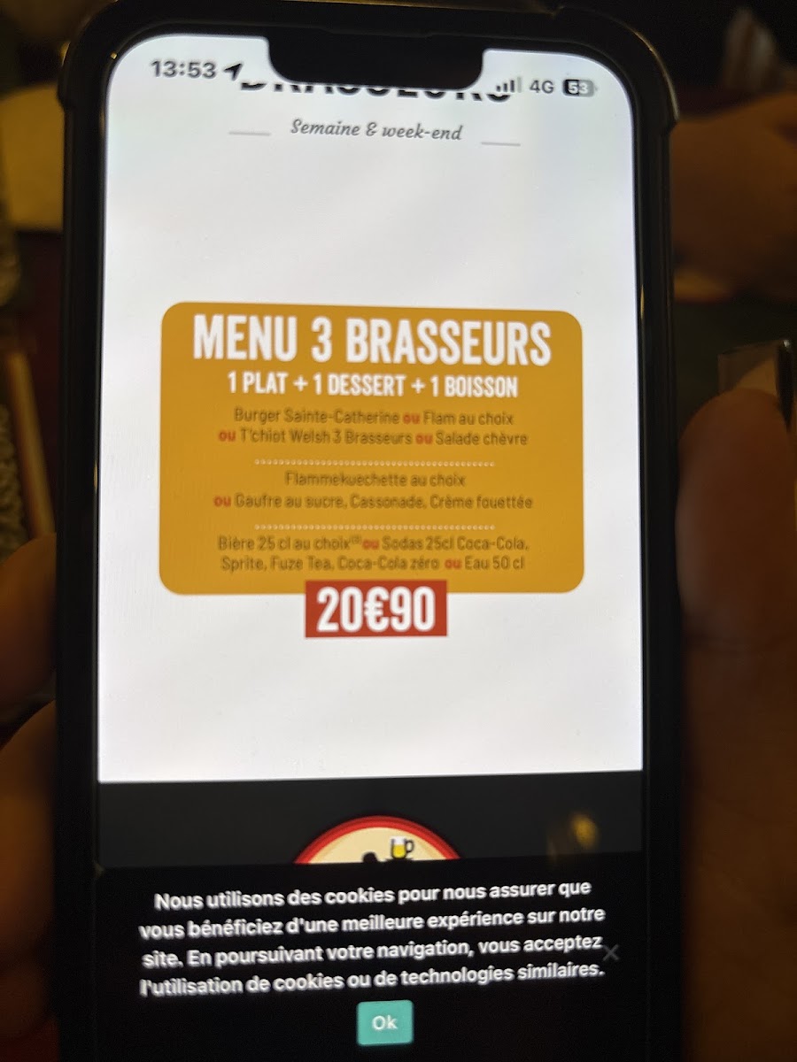 3 Brasseurs Bruay Photo Menu 1