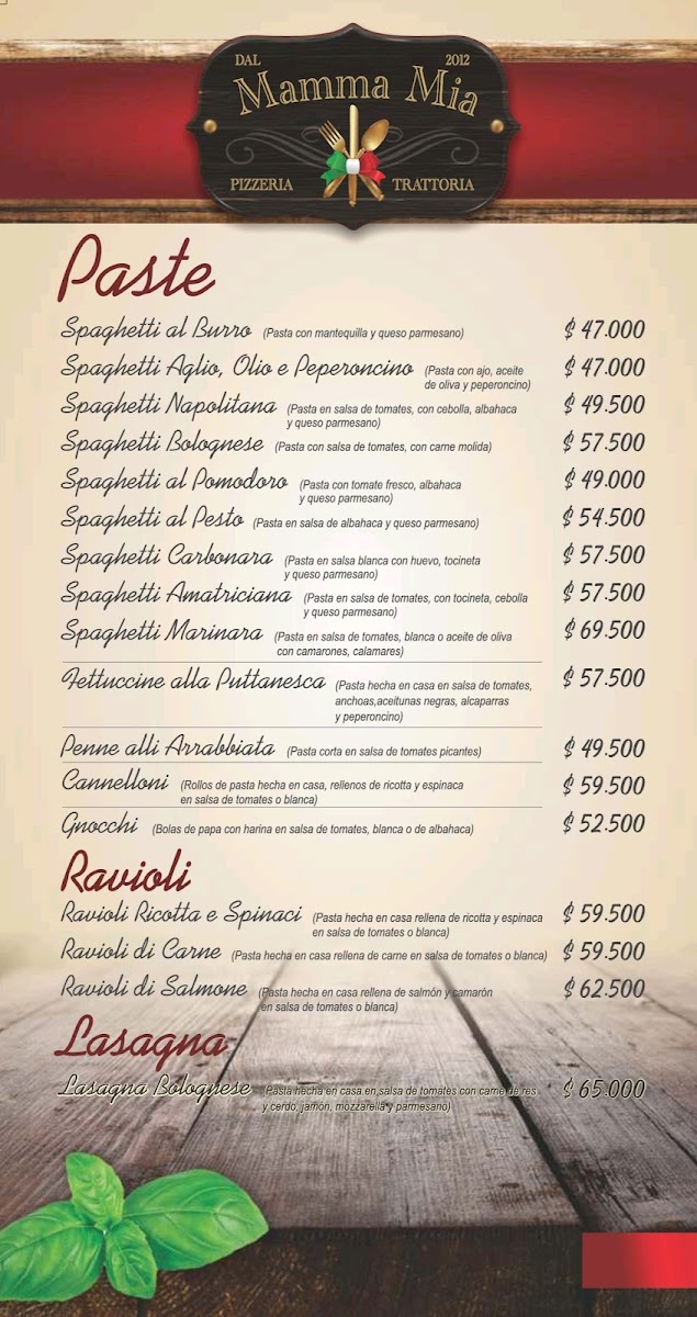 Restaurante Mamma Mia Photo Menu 1