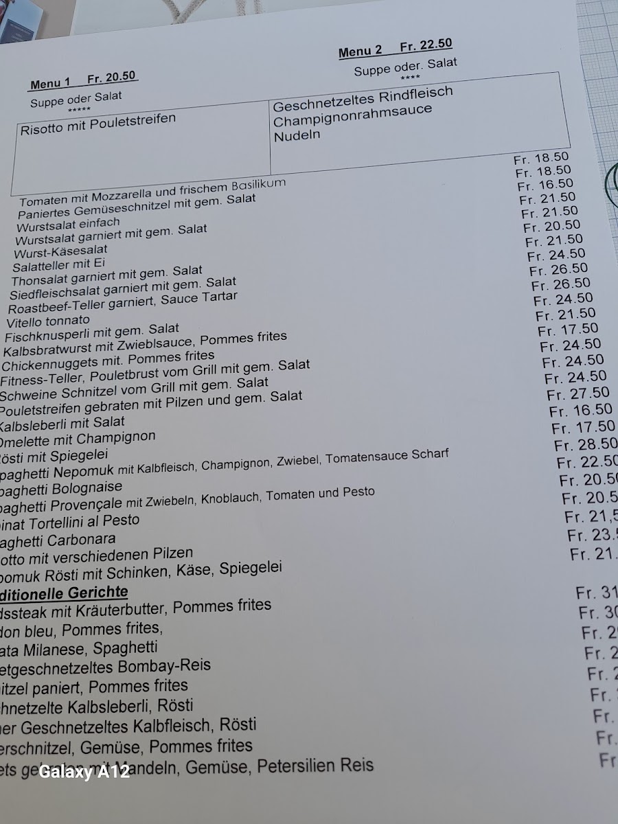 Restaurant Nepomuk Photo Menu 1