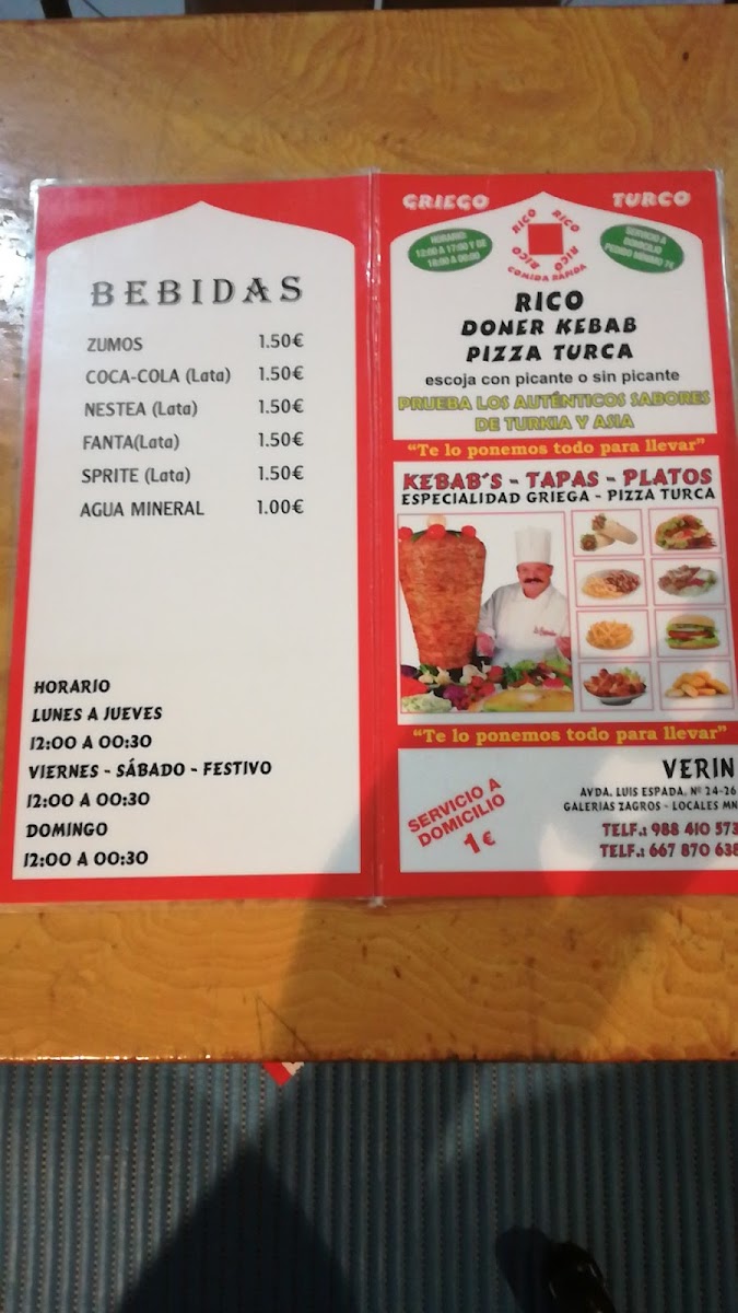 Rico Doner Kebab Pizza Turka Photo Menu 5